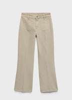 Jean Flare Crop Pockets - Pastel Green