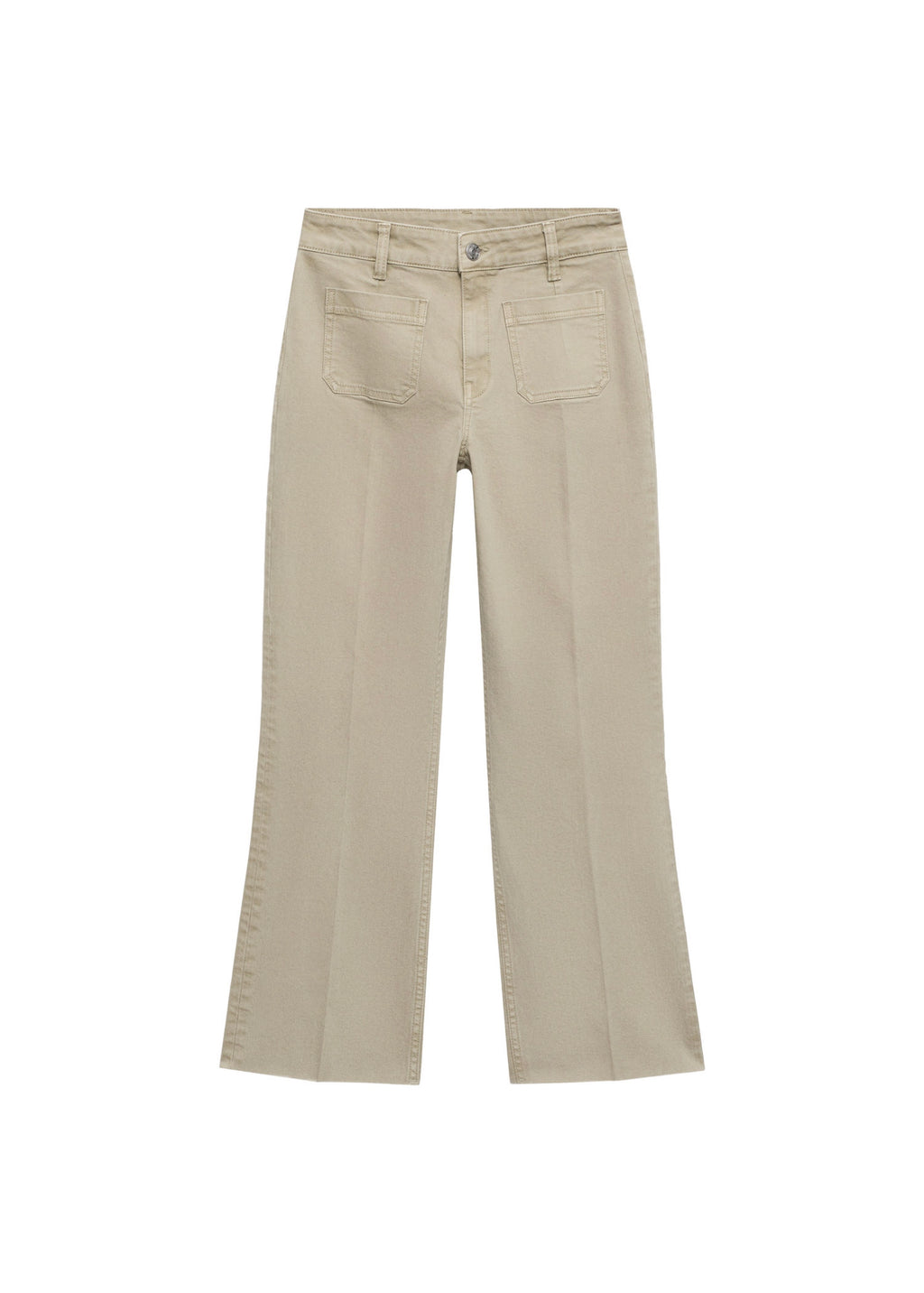 Jean Flare Crop Pockets - Pastel Green