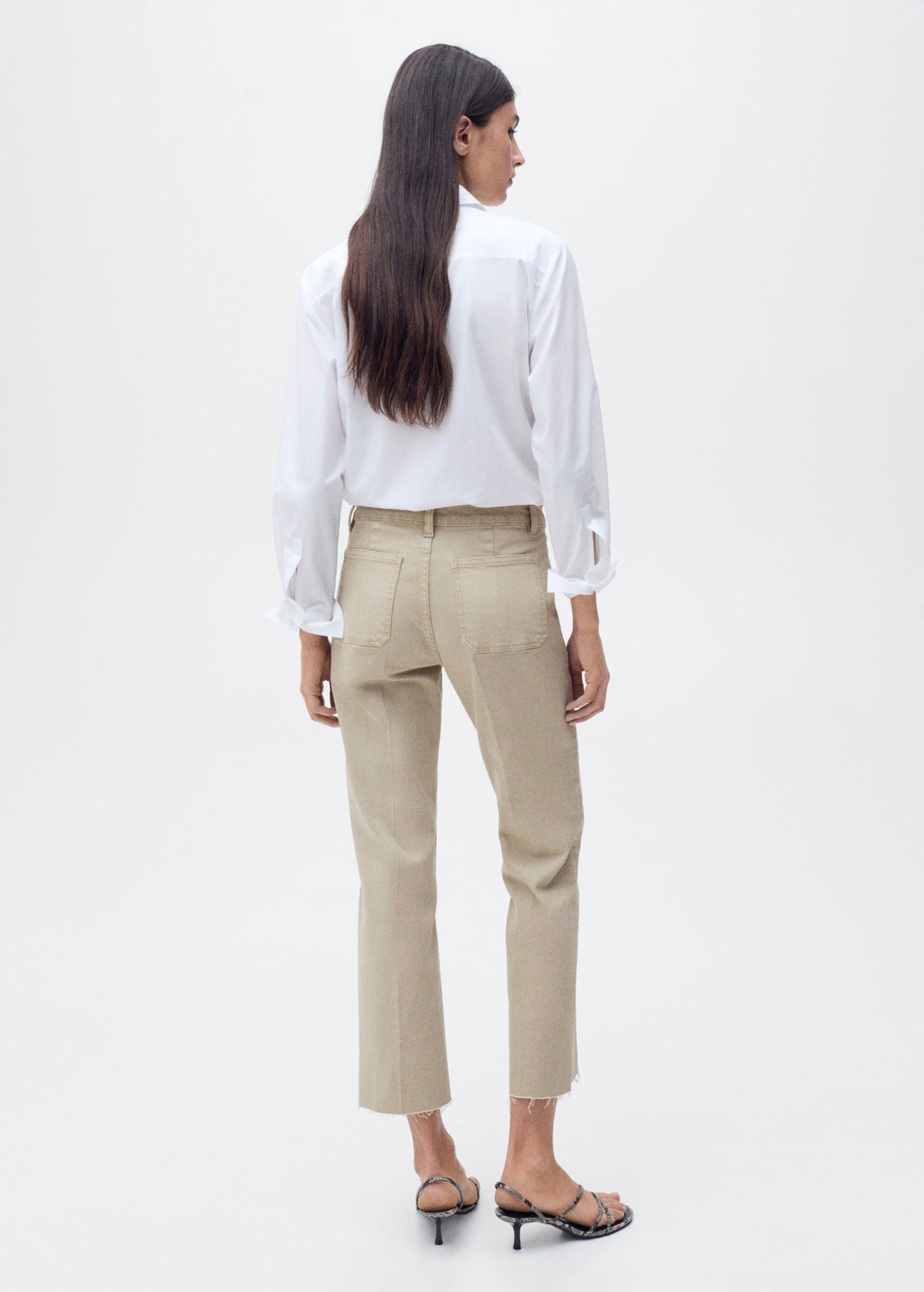 Jean Flare Crop Pockets - Pastel Green