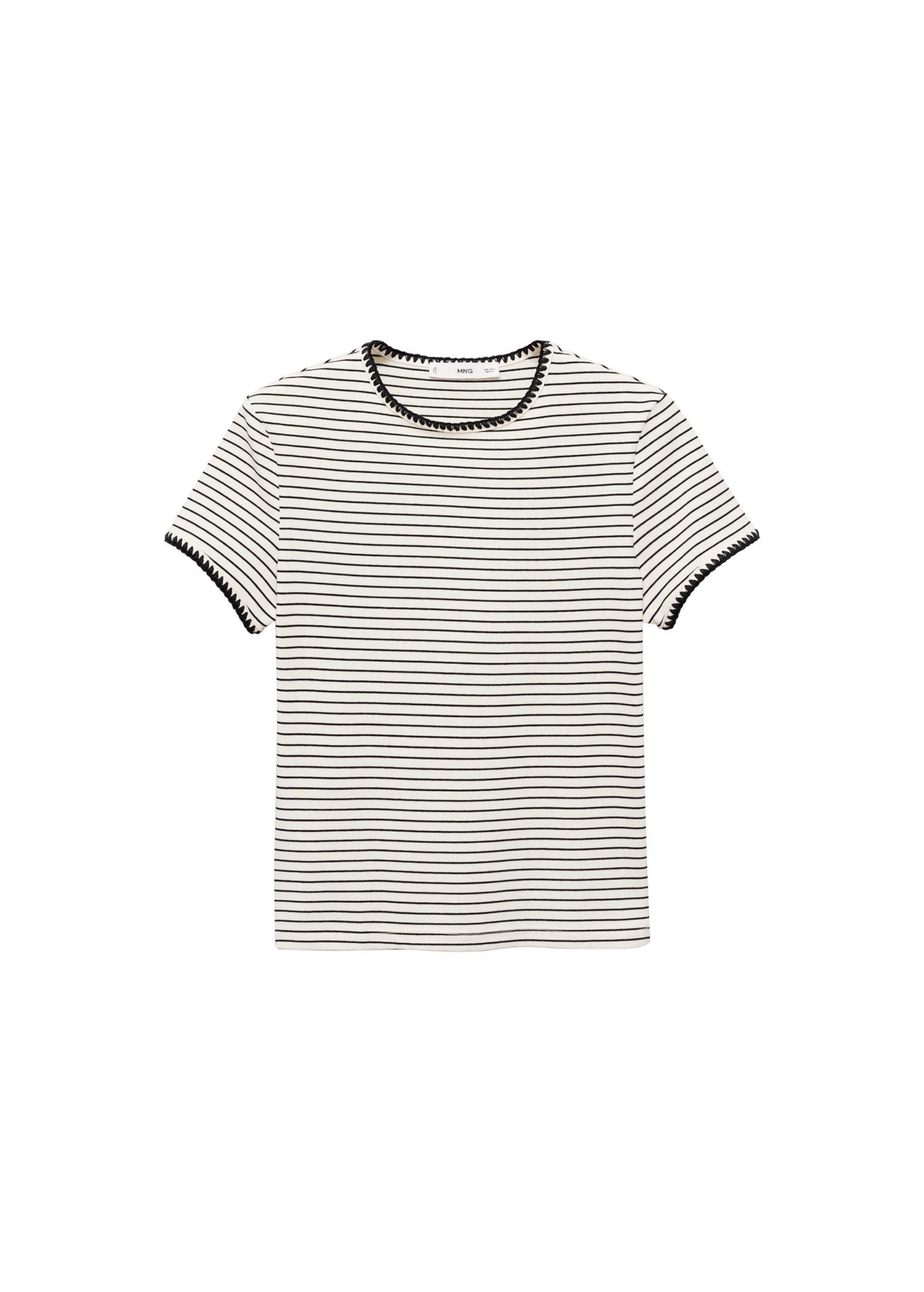 T-Shirt Coton Liserés Contrastants