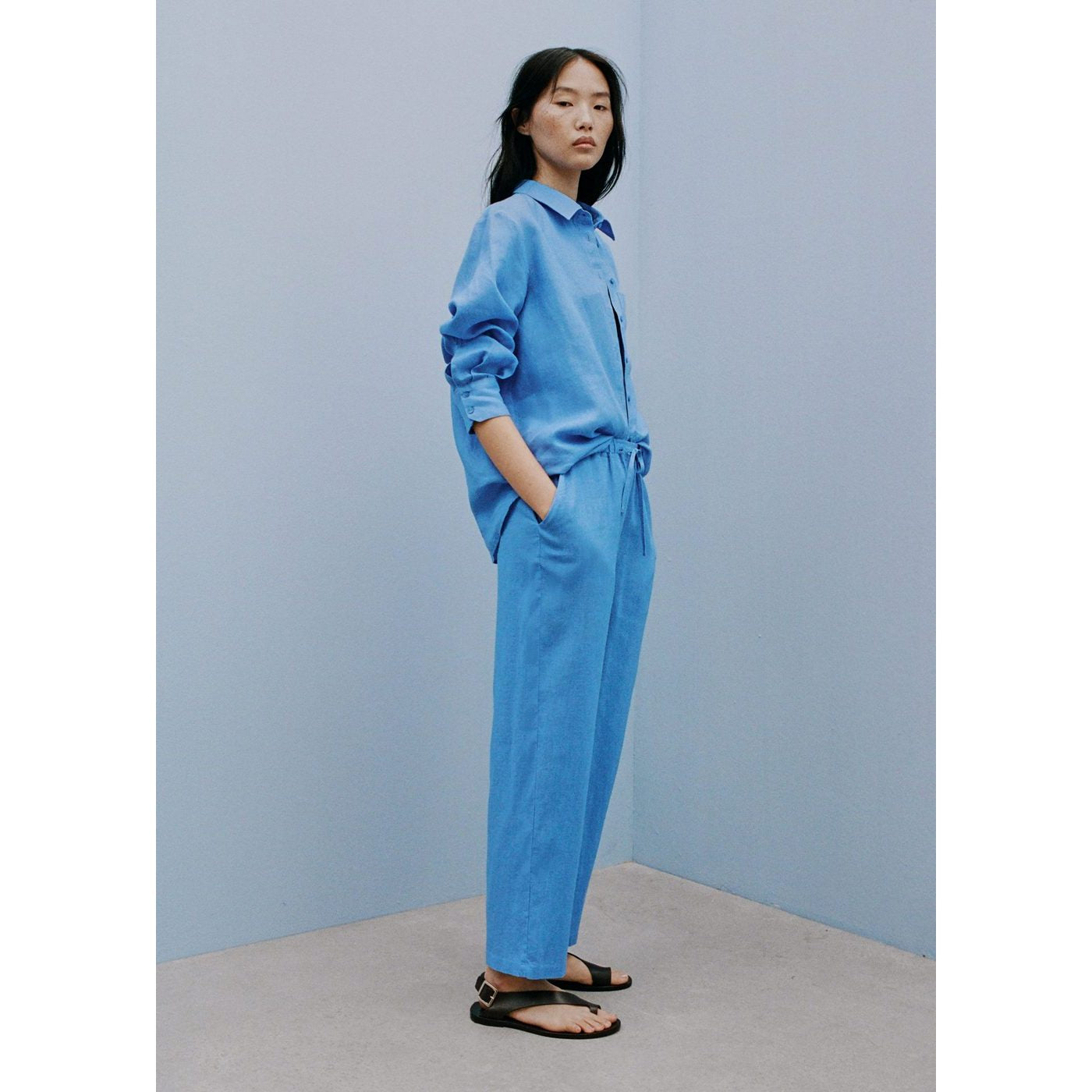 Pantalon Linen - Bleu