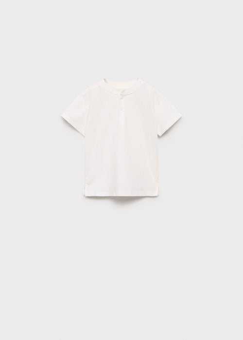 T-Shirt En Coton Boutonné - Blanco Roto - Bébé Garçon