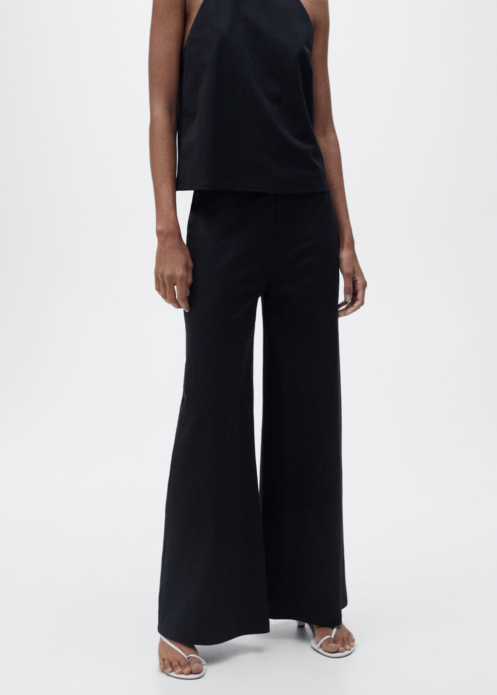 Palazzo Crop Pants - Black