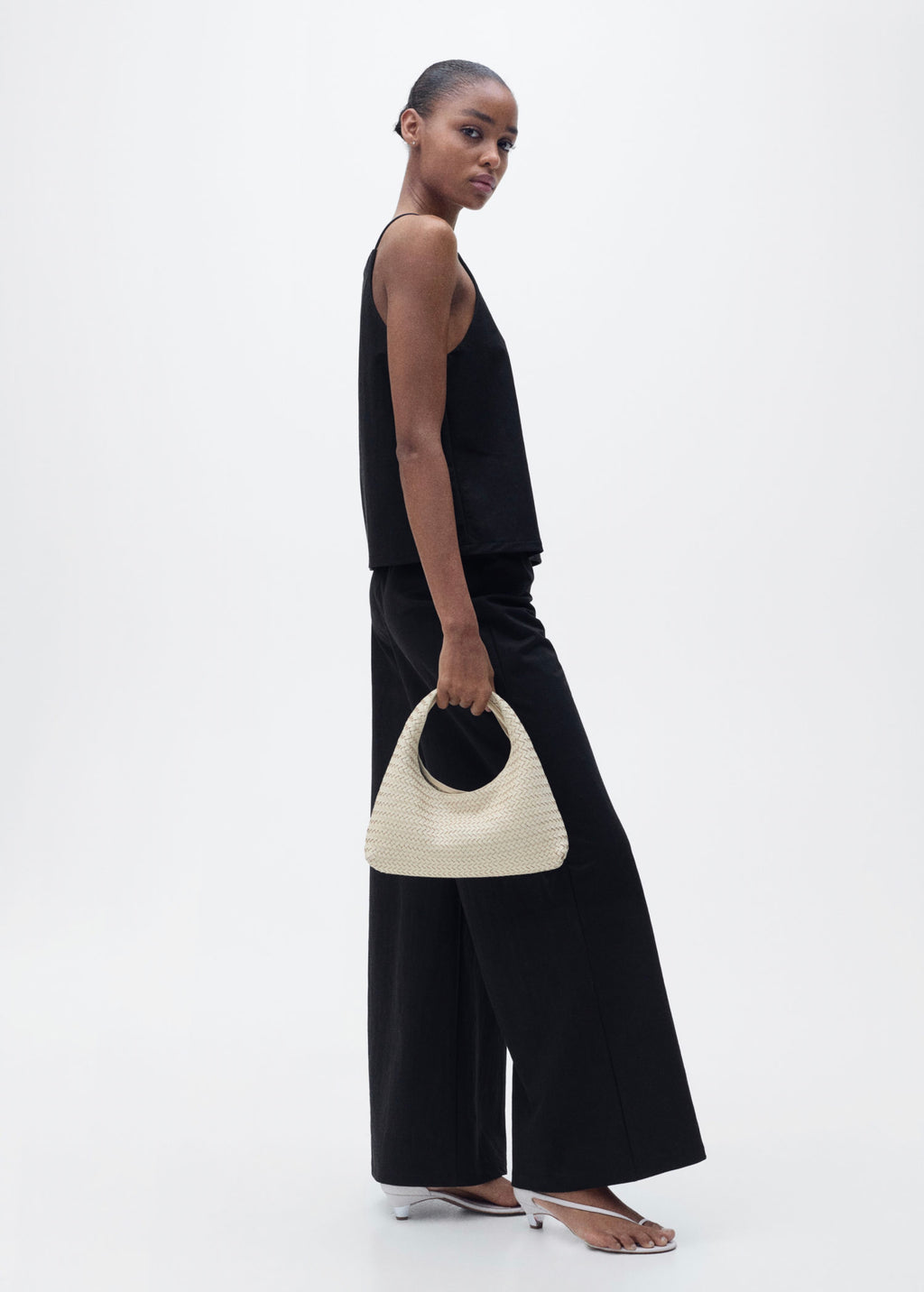 Palazzo Crop Pants - Black