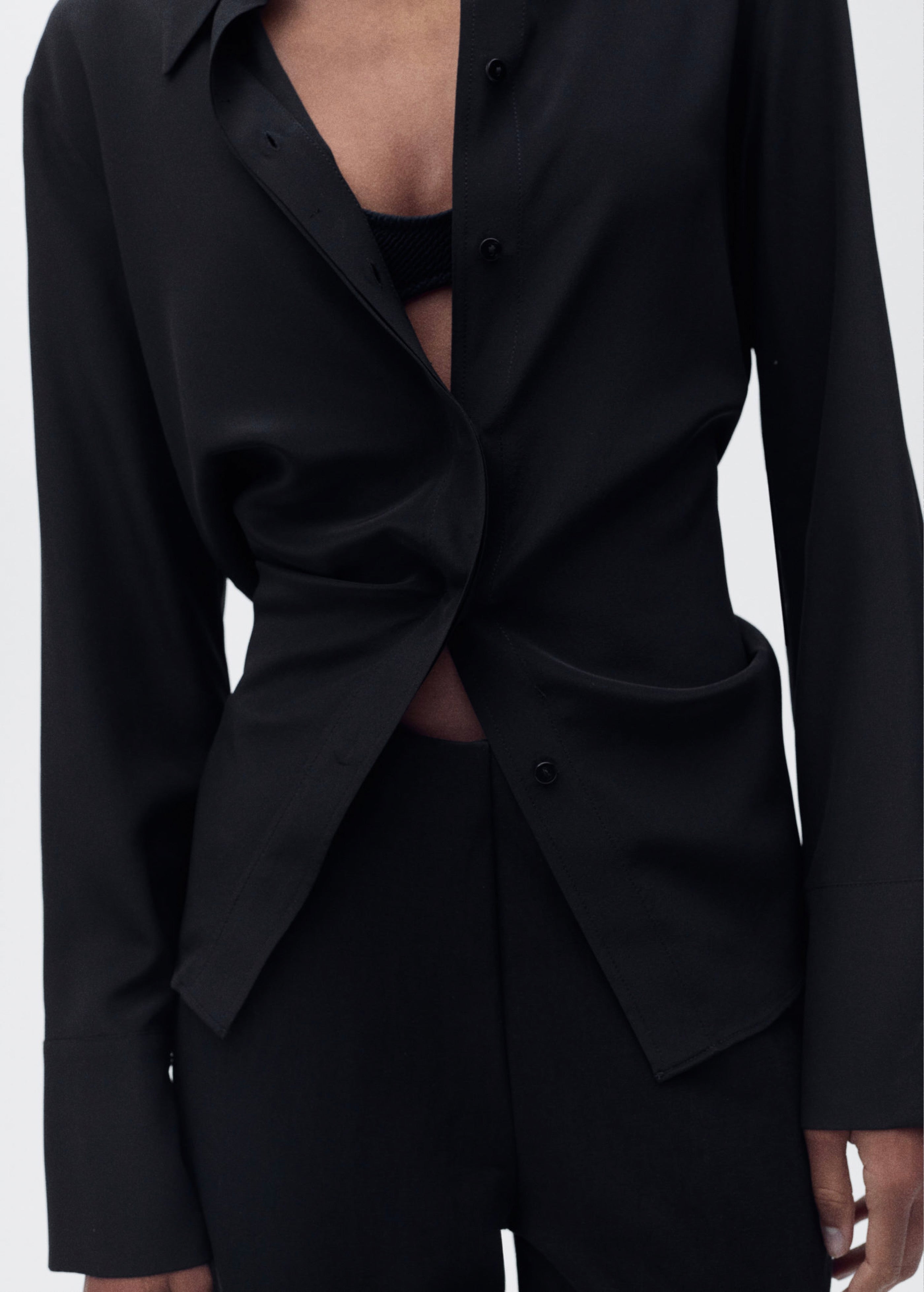 Palazzo Crop Pants - Black