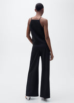 Palazzo Crop Pants - Black