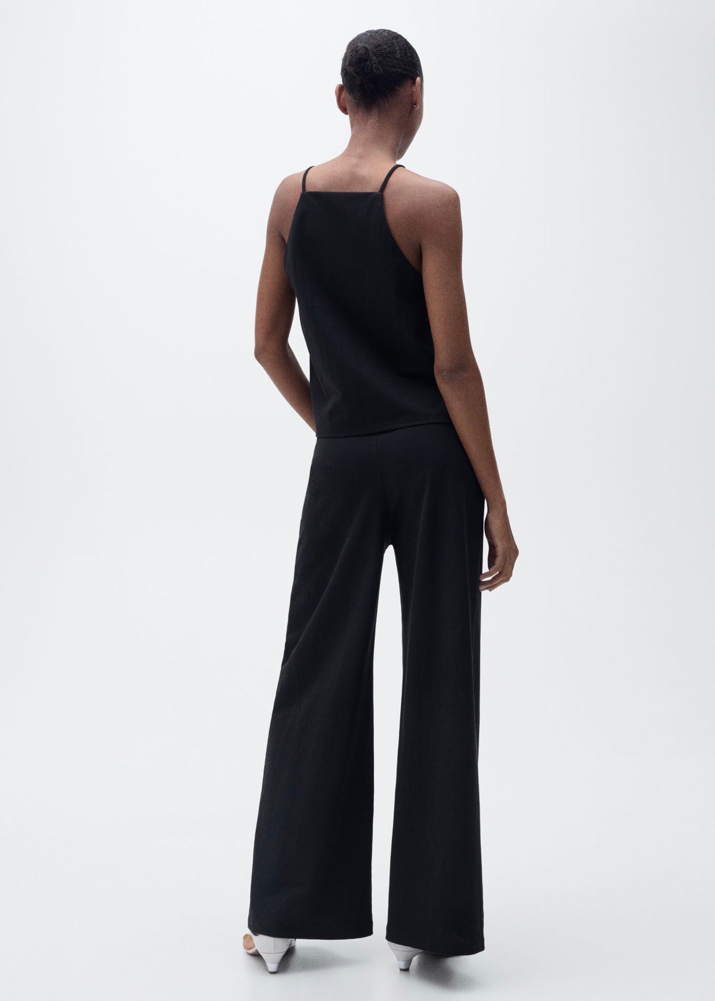 Palazzo Crop Pants - Black