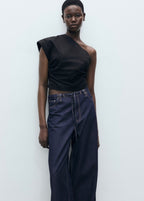 Pantalon Denim Wideleg Ceinture