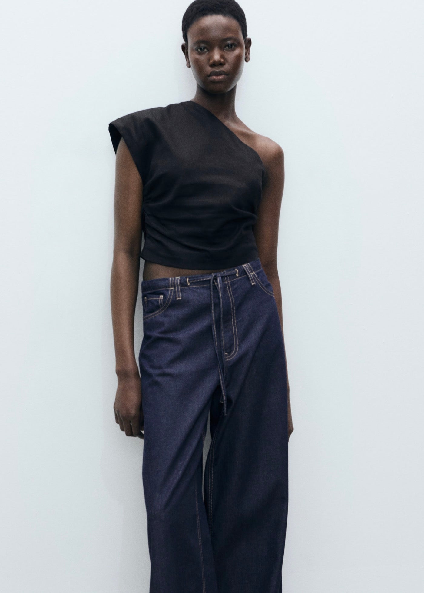 Pantalon Denim Wideleg Ceinture