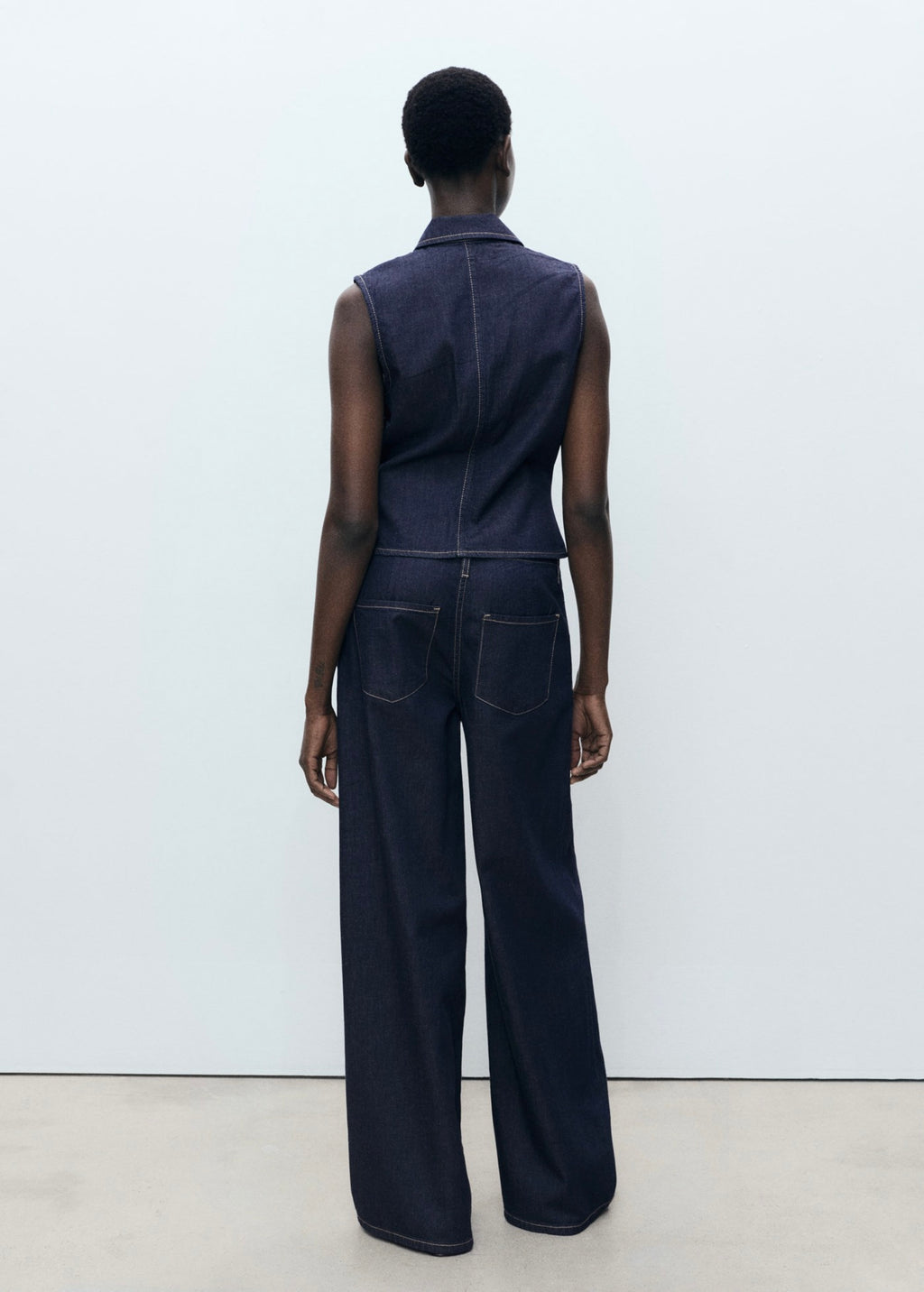 Pantalon Denim Wideleg Ceinture