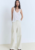 Normal Waist Wideleg Jeans - Pastel Green