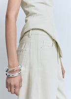 Normal Waist Wideleg Jeans - Pastel Green