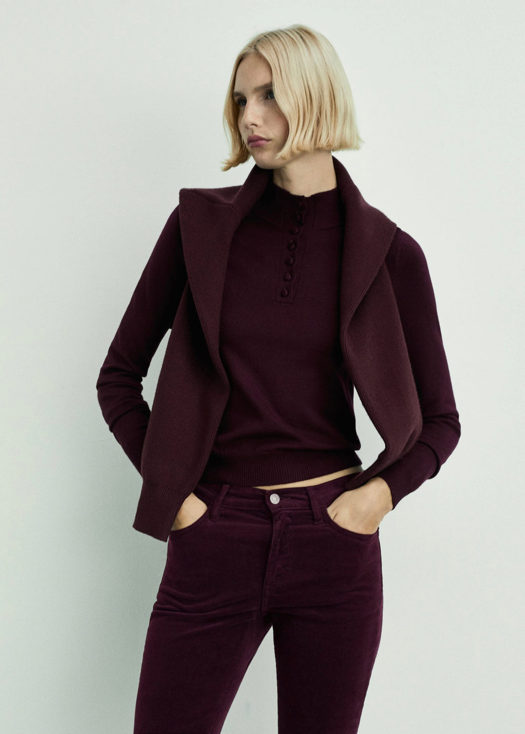 Sienna Cropped Flared Corduroy Trousers