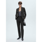 Pinstripe Suit Trousers - Dark Heather Gray