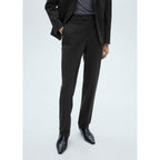 Pinstripe Suit Trousers - Dark Heather Gray