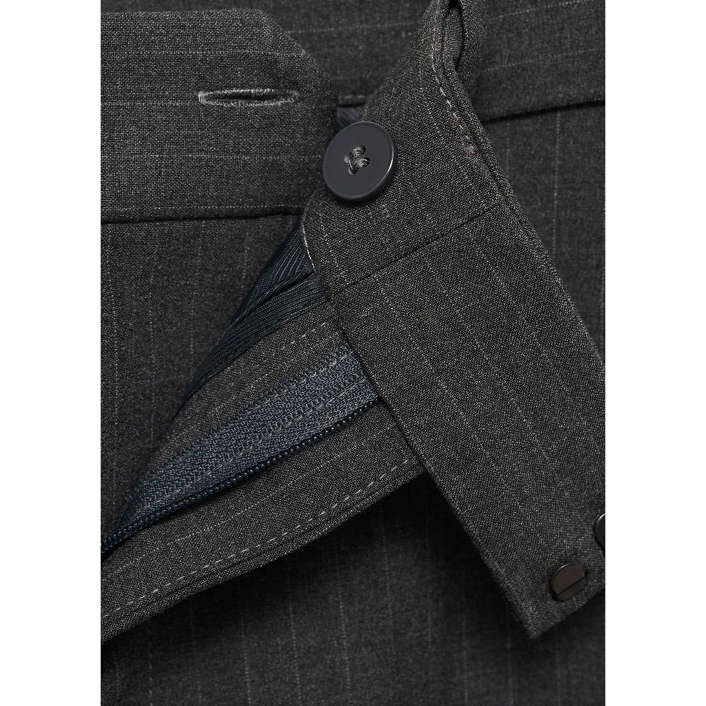 Pinstripe Suit Trousers - Dark Heather Gray