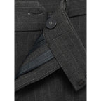 Pinstripe Suit Trousers - Dark Heather Gray