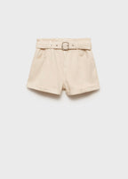 Shorts Paperbag Avec Ourlet Retroussé Et Ceinture