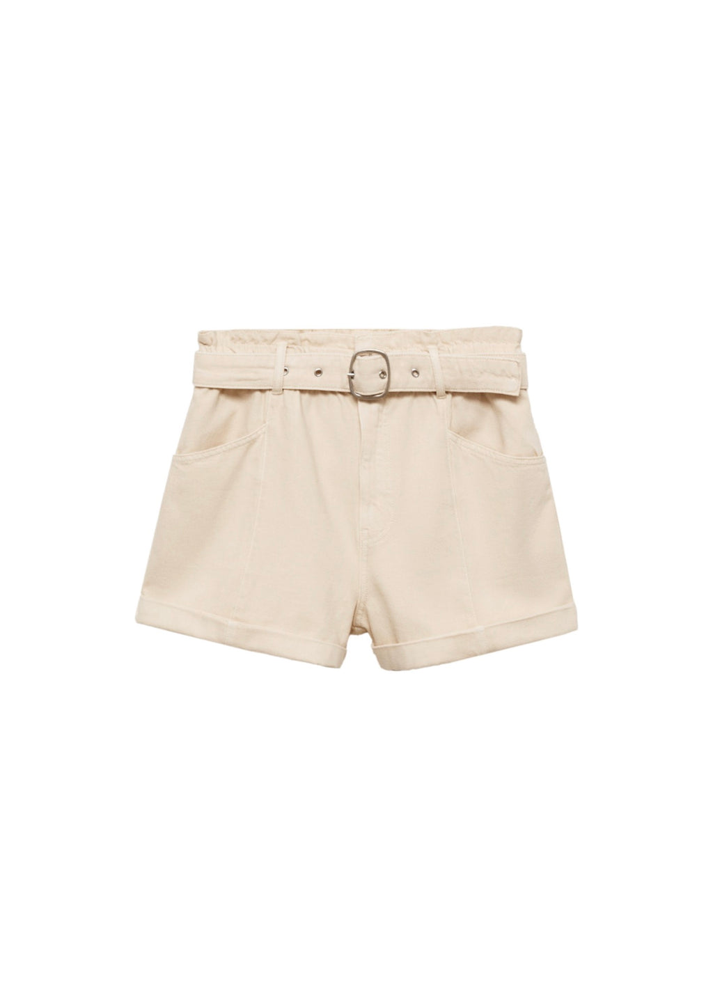 Shorts Paperbag Avec Ourlet Retroussé Et Ceinture