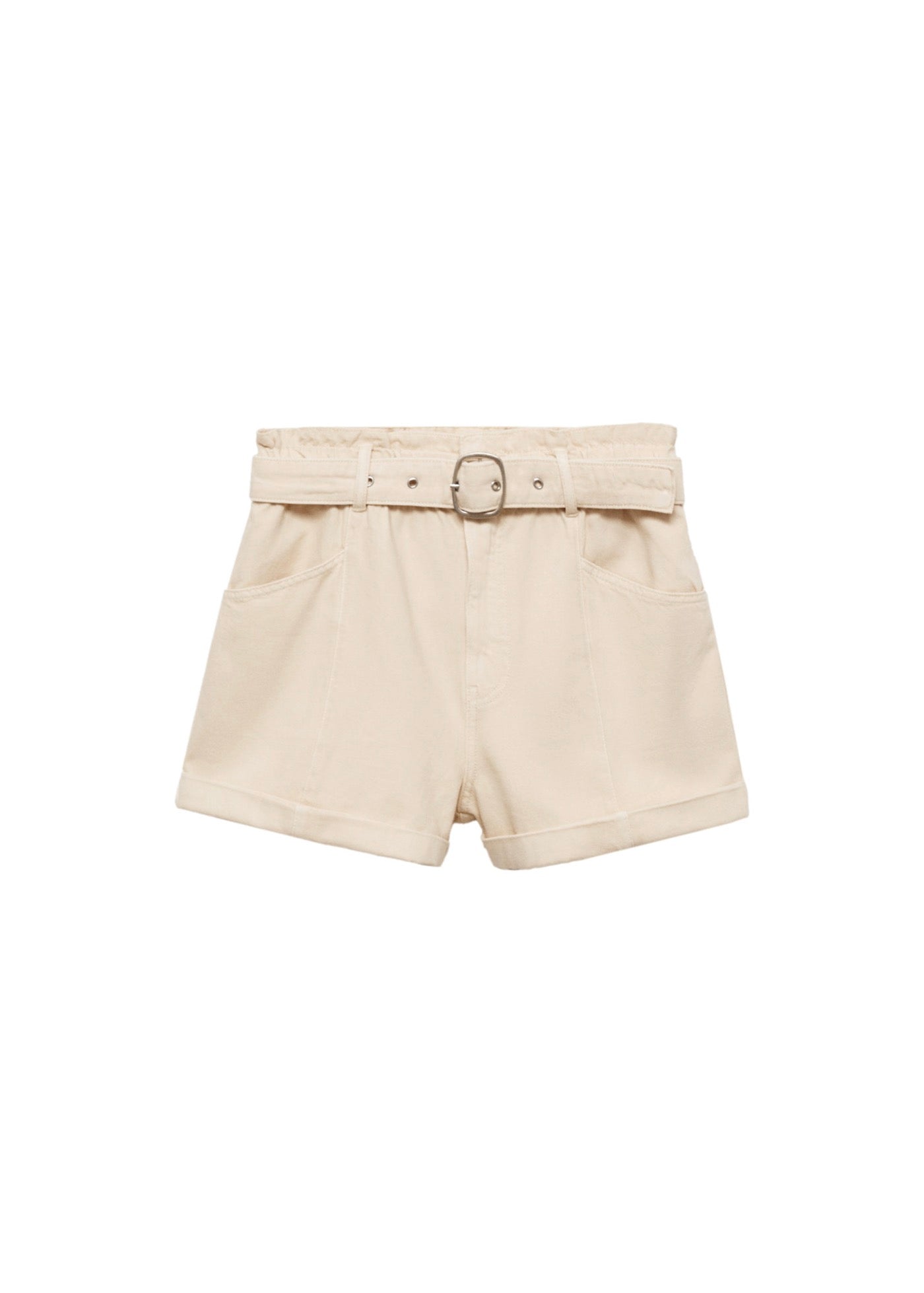 Shorts Paperbag Avec Ourlet Retroussé Et Ceinture