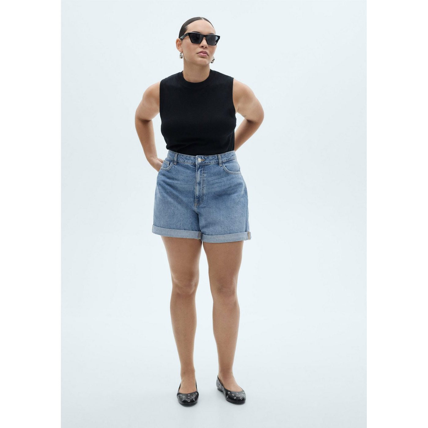 Short Mom - Bleu Moyen