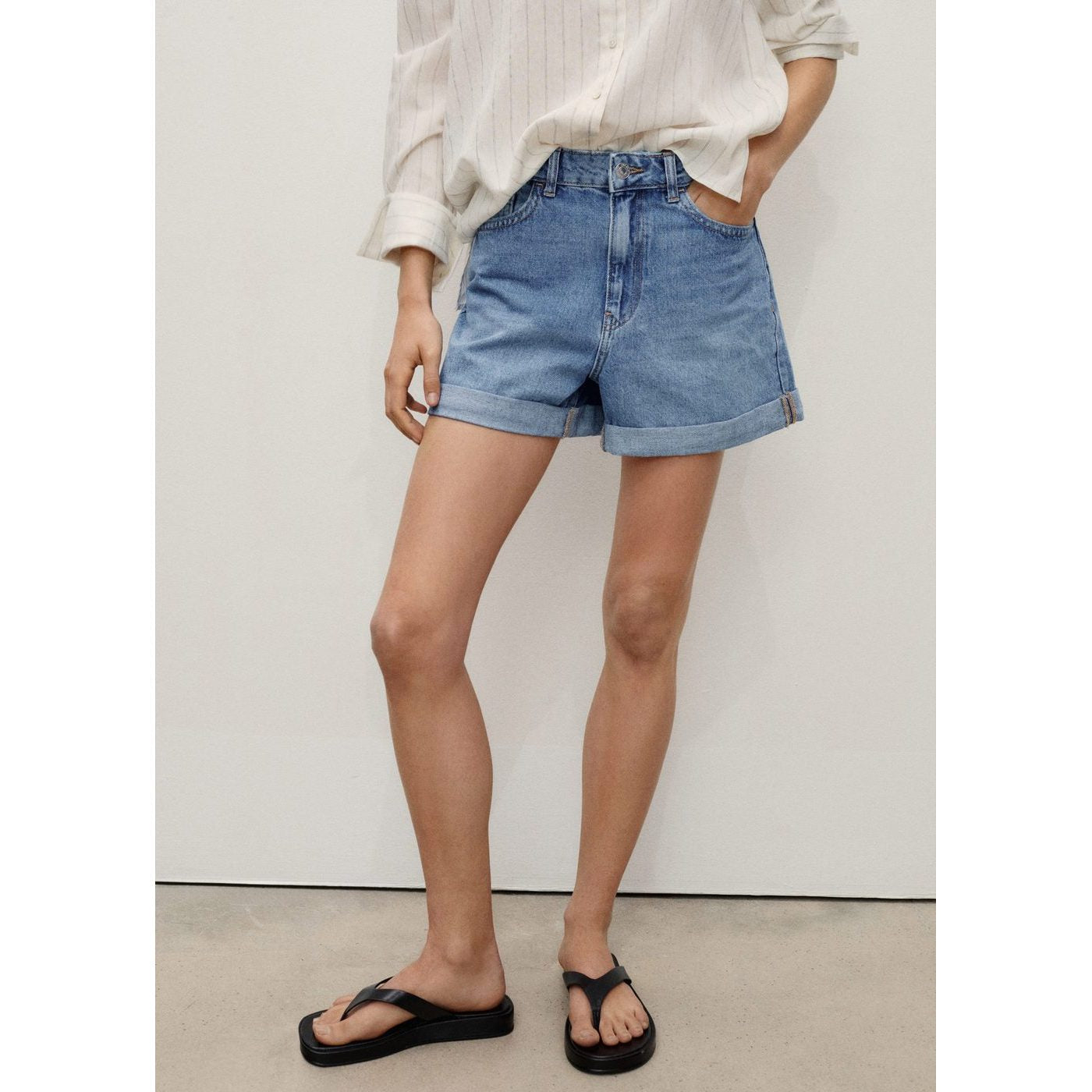 Short Mom - Bleu Moyen