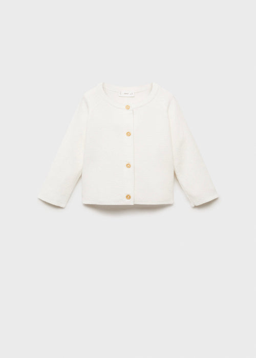 Cardigan Boutonné En Maille - Blanco Roto - Nouveau Né