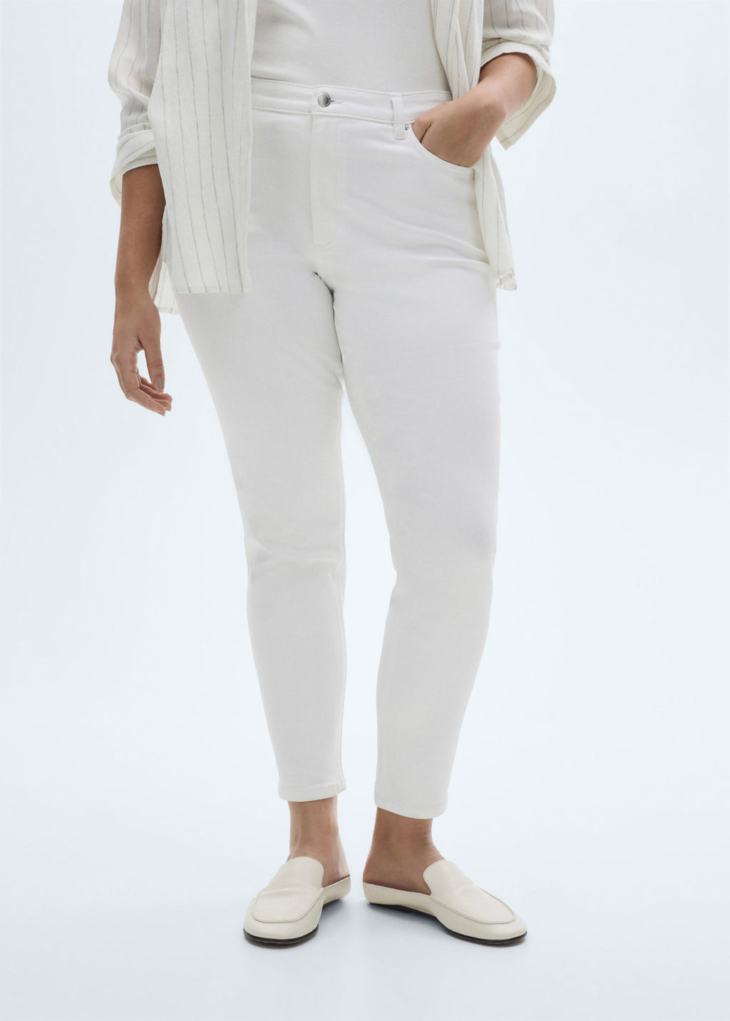 Jean Skinny Taille Normale - White