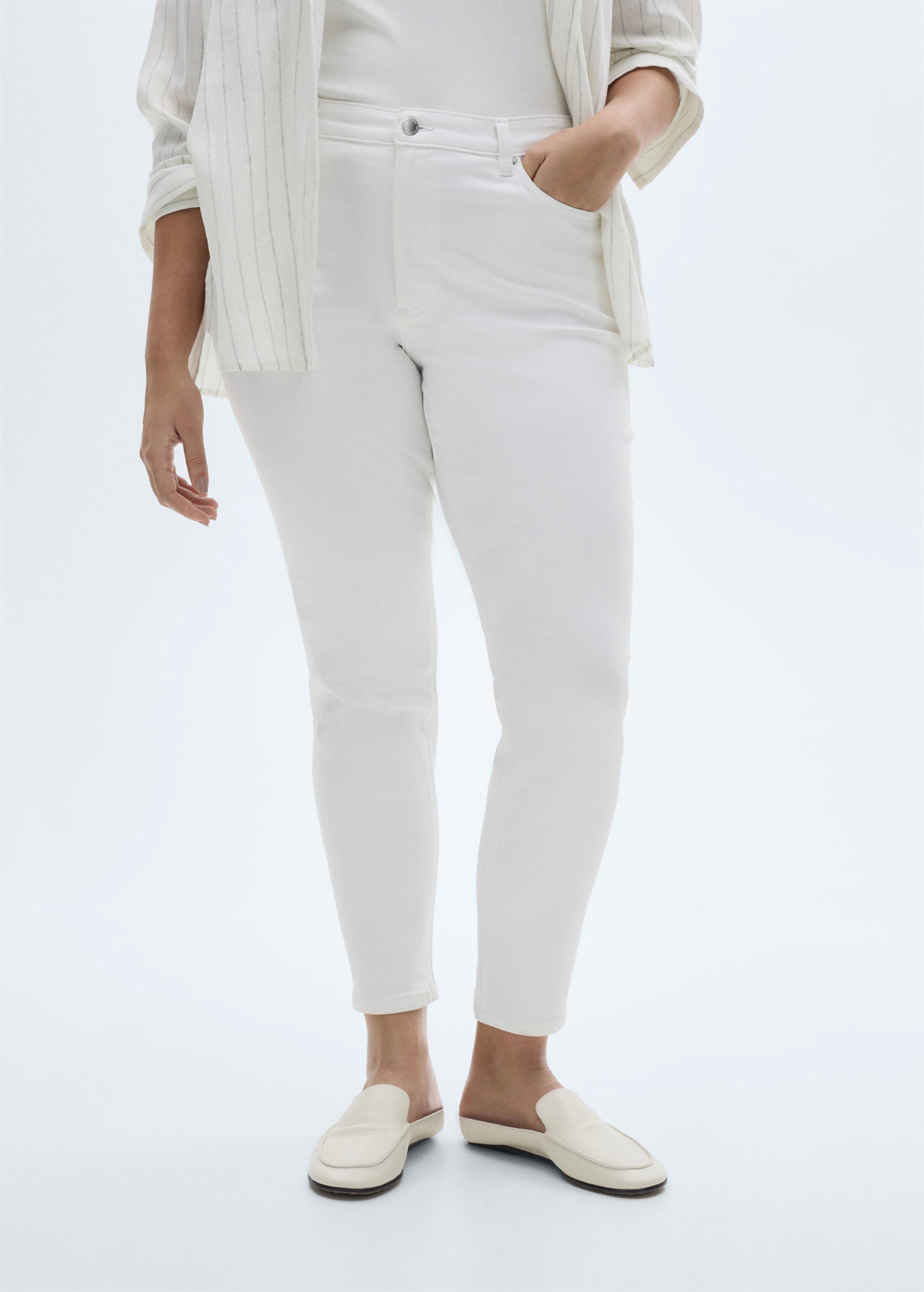 Jean Skinny Taille Normale - White