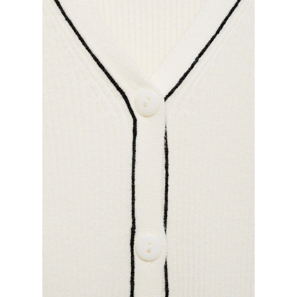 Cárdigan de Punto Cuello en V - Crudo