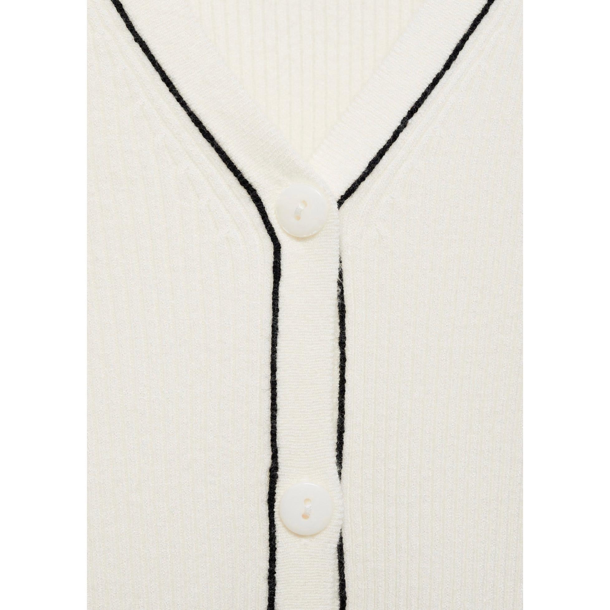 Cárdigan de Punto Cuello en V - Crudo
