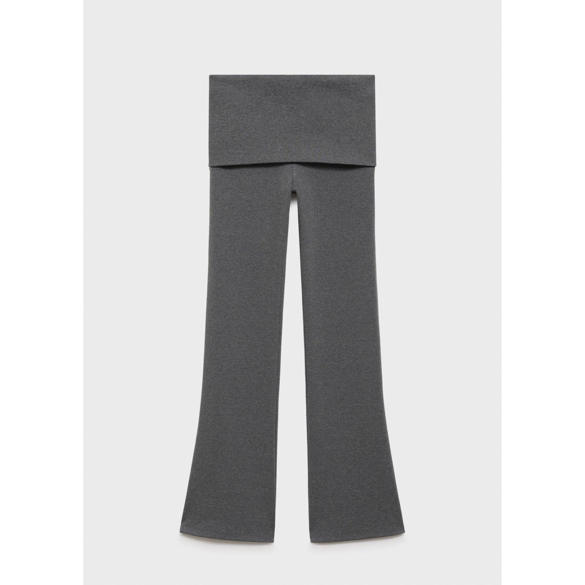 Pantalon Évasé Taille Retournée - Grey