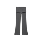 Pantalon Évasé Taille Retournée - Grey