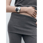 Pantalon Évasé Taille Retournée - Grey