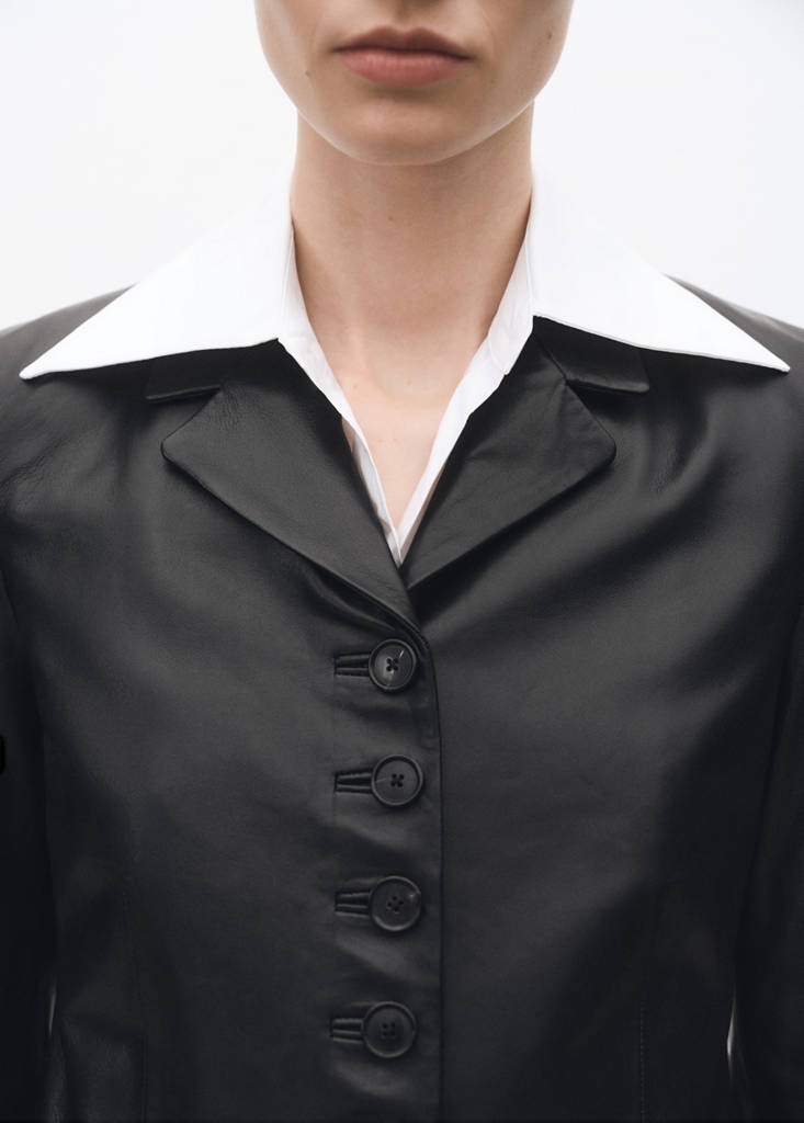 Blazer Cuir Boutons