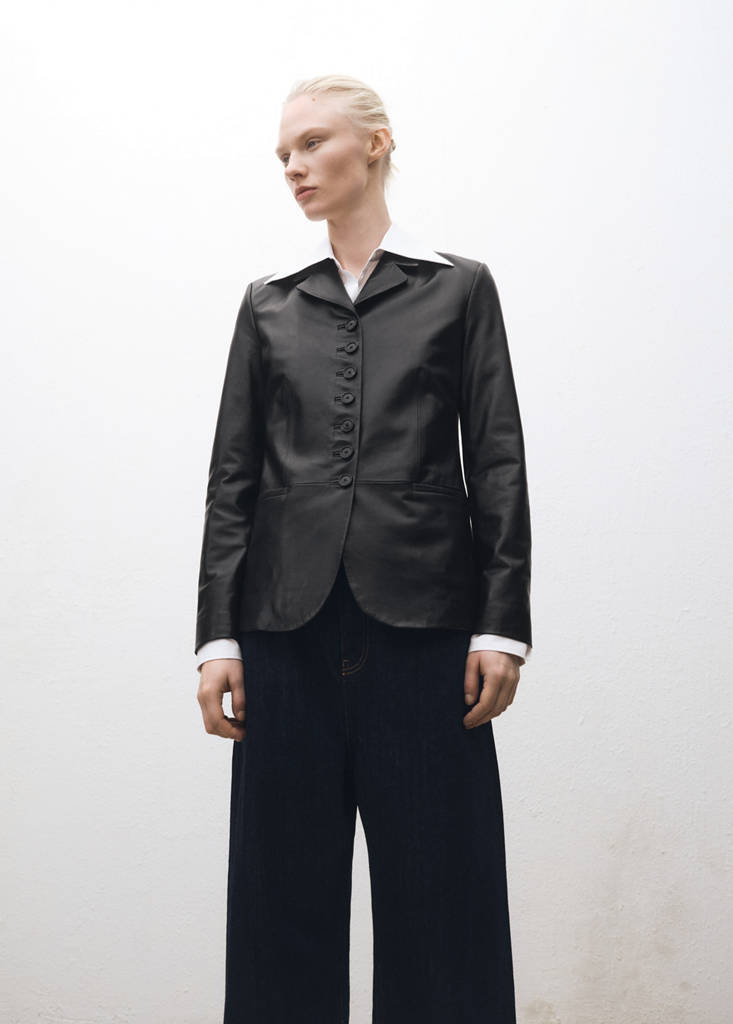 Blazer Cuir Boutons