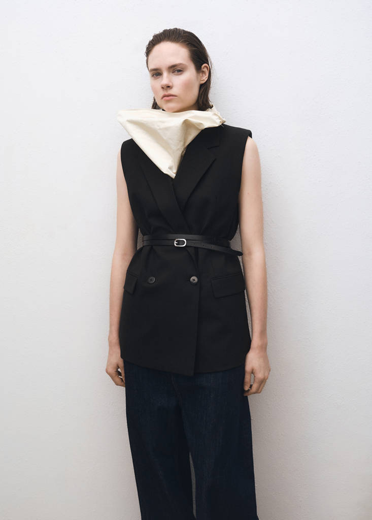 Gilet En Laine Mélangée Revers