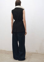 Gilet En Laine Mélangée Revers
