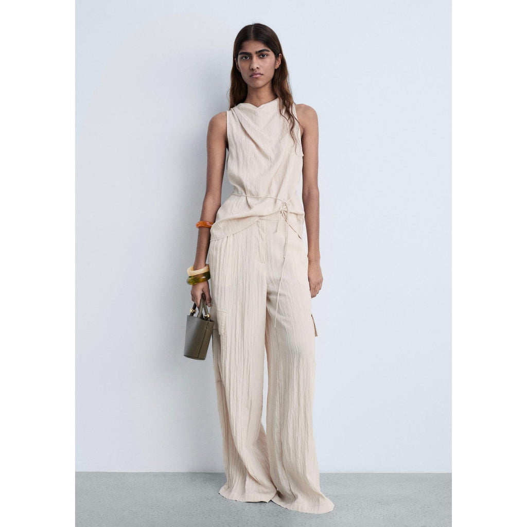 Textured Cargo Pants - Natural