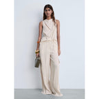 Textured Cargo Pants - Natural