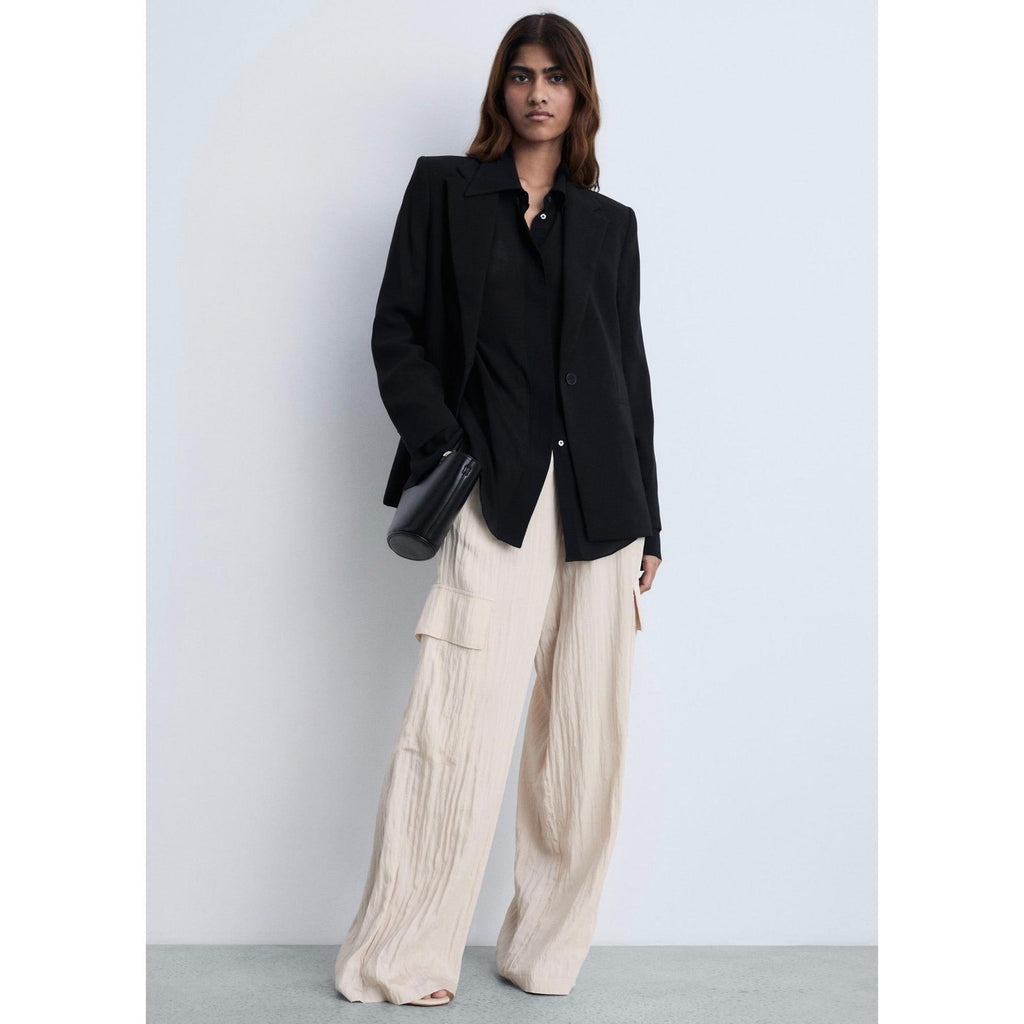 Textured Cargo Pants - Natural