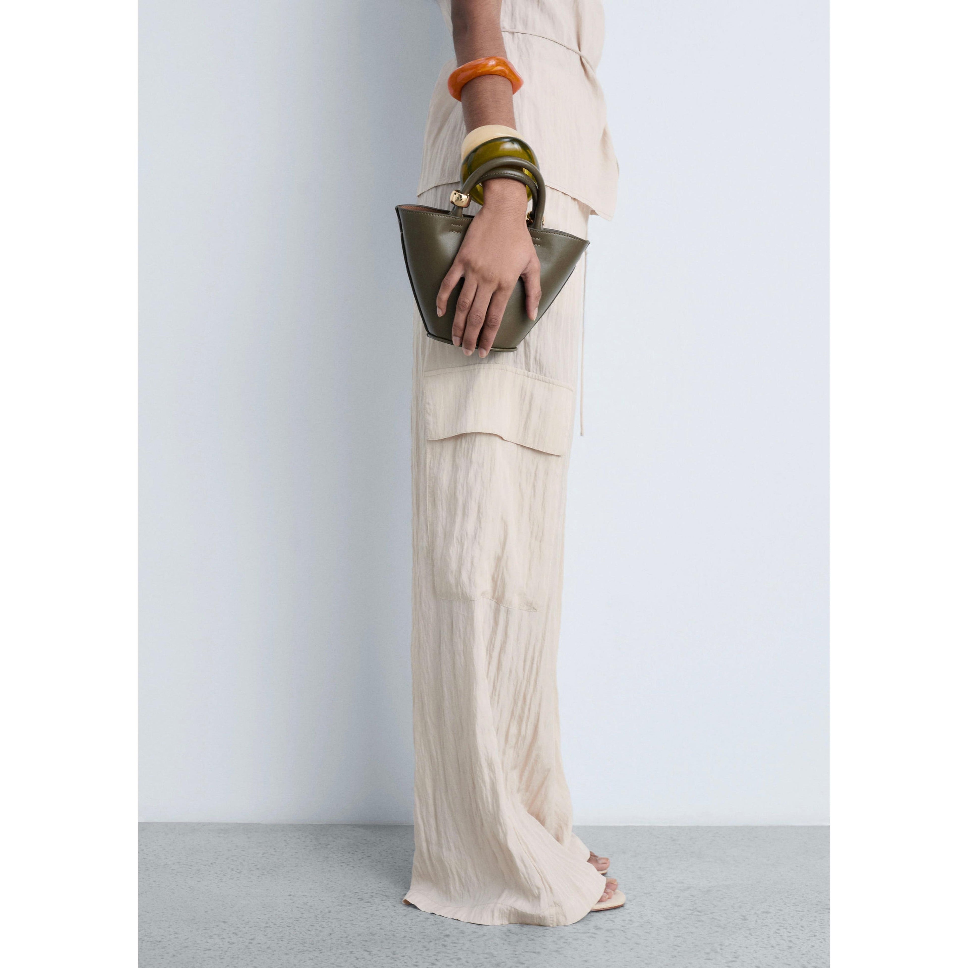 Textured Cargo Pants - Natural