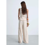 Textured Cargo Pants - Natural
