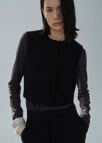 Button-Down Suit Vest - Black