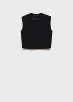 Button-Down Suit Vest - Black