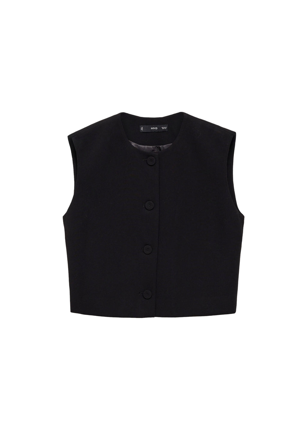 Button-Down Suit Vest - Black