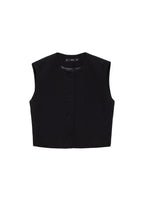 Button-Down Suit Vest - Black