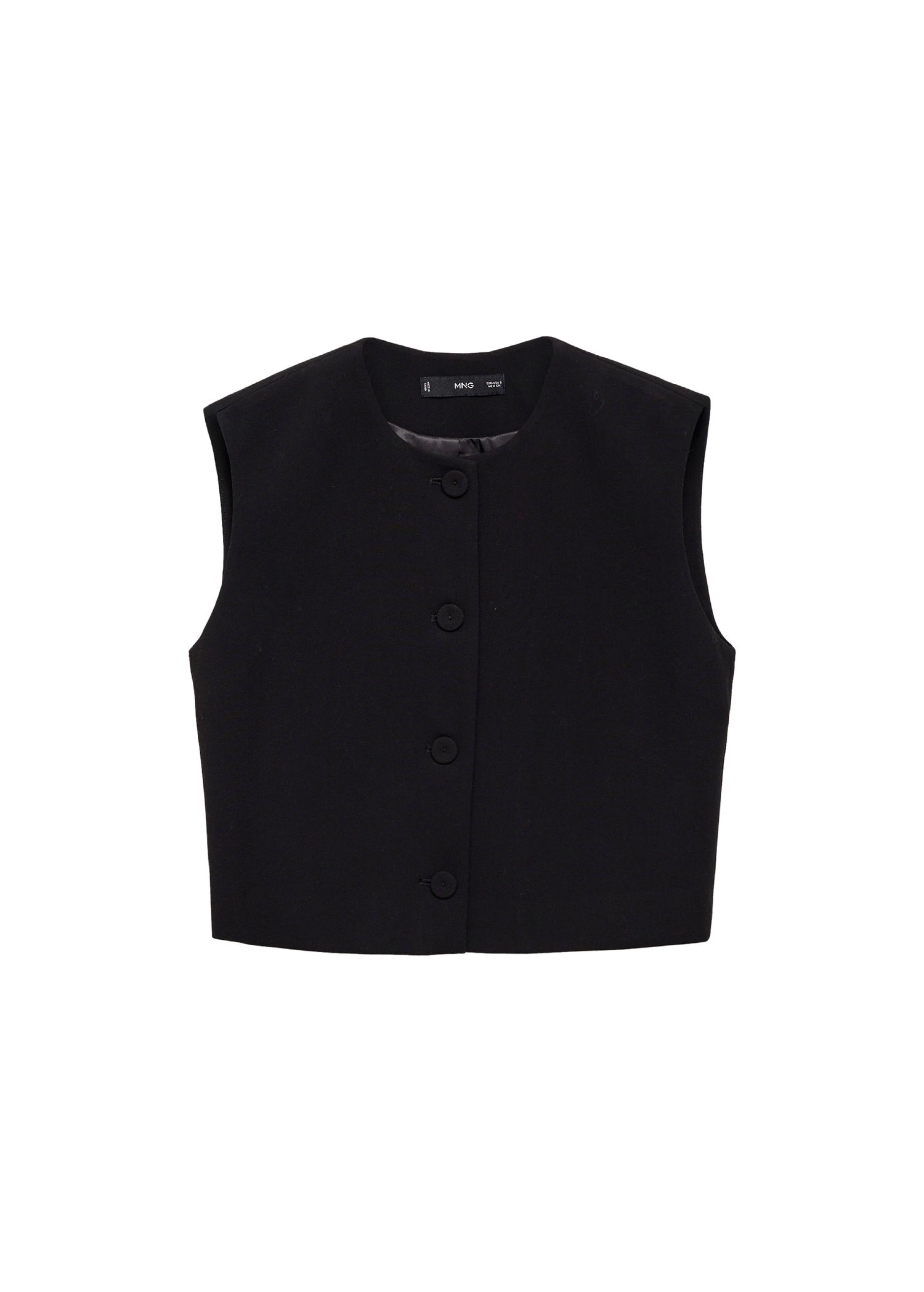 Button-Down Suit Vest - Black