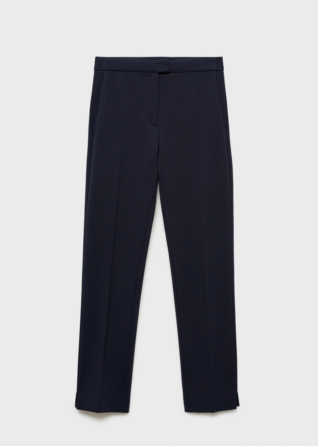 Straight Leg Trousers in Point De Rome Knit - Dark Navy