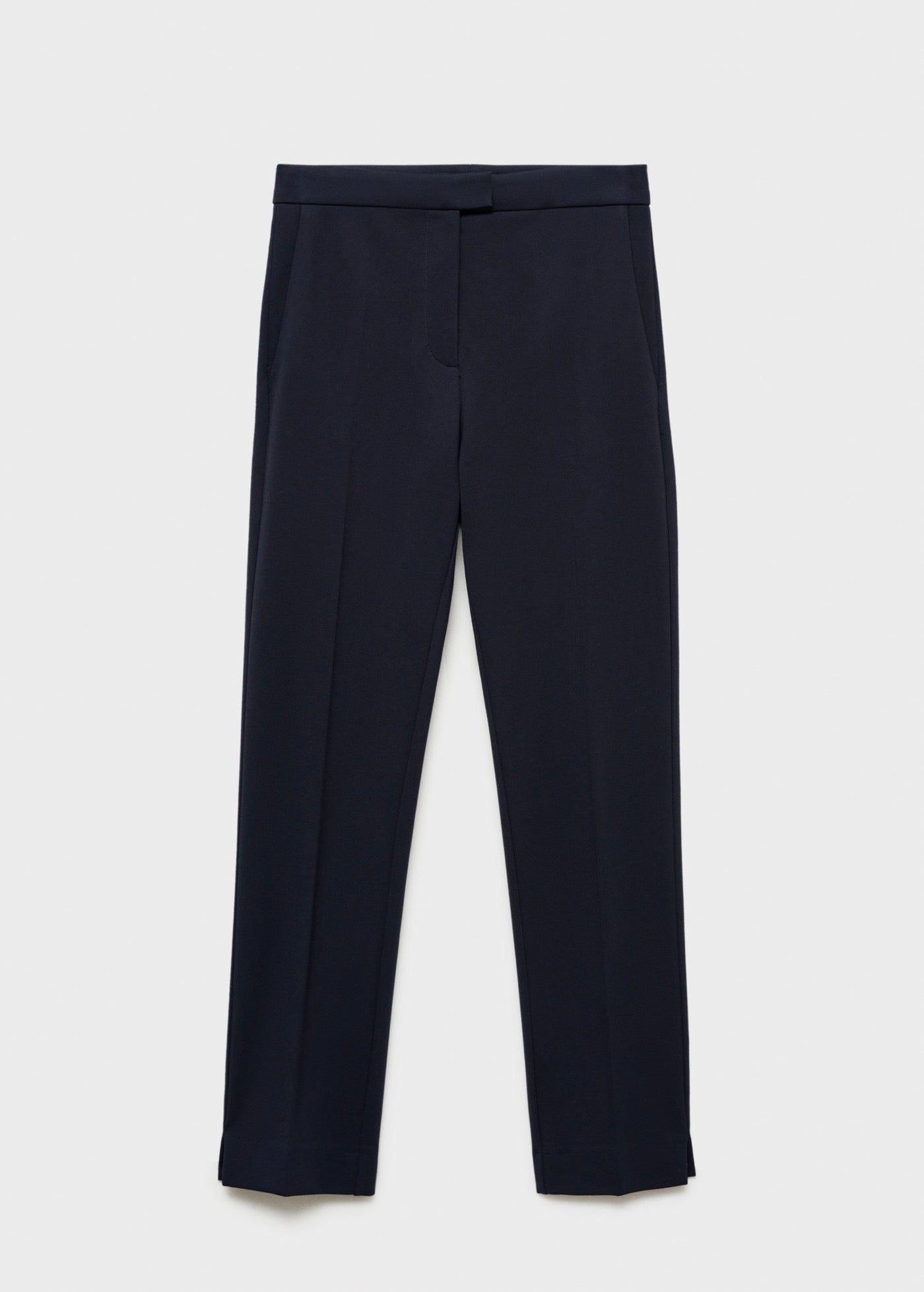 Straight Leg Trousers in Point De Rome Knit - Dark Navy